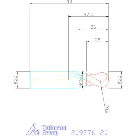 Garant VHM teljes rádiuszmaró 20 mm