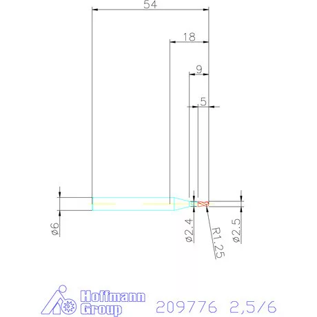 Garant VHM teljes rádiuszmaró 2,5/6 mm