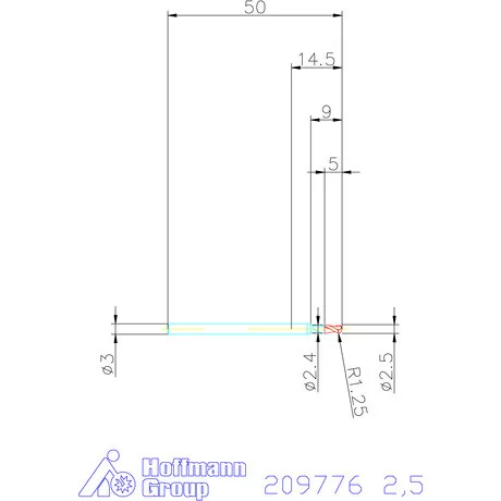 Garant VHM teljes rádiuszmaró 2,5 mm