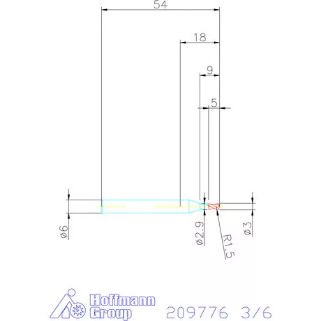 Garant VHM teljes rádiuszmaró 3/6 mm