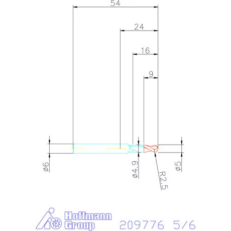 Garant VHM teljes rádiuszmaró 5/6 mm