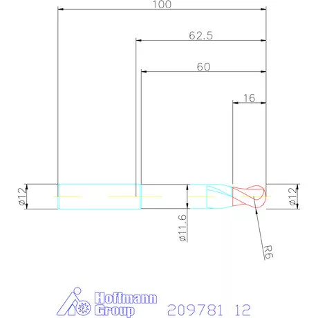 Garant VHM teljes rádiuszmaró 12 mm