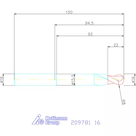 Garant VHM teljes rádiuszmaró 16 mm