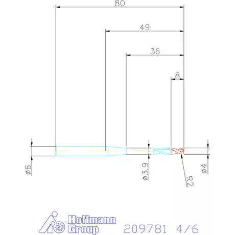 Garant VHM teljes rádiuszmaró 4/6 mm