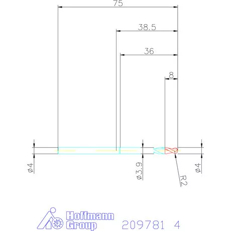 Garant VHM teljes rádiuszmaró 4 mm