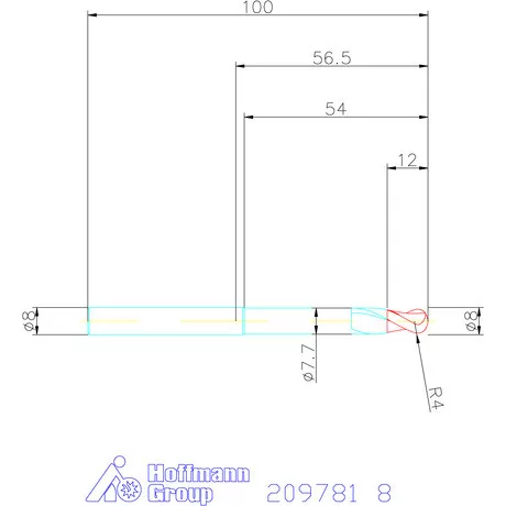 Garant VHM teljes rádiuszmaró 8 mm