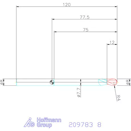 Garant VHM teljes rádiuszmaró 8 mm