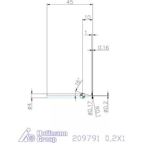 Garant VHM rádiusz másolómaró 0,2X1 mm