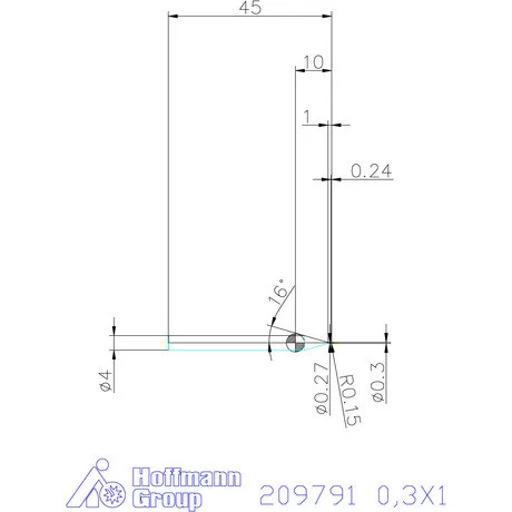 Garant VHM rádiusz másolómaró 0,3X1 mm