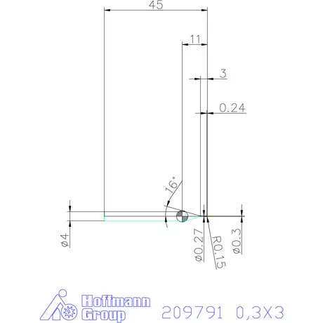 Garant VHM rádiusz másolómaró 0,3X3 mm
