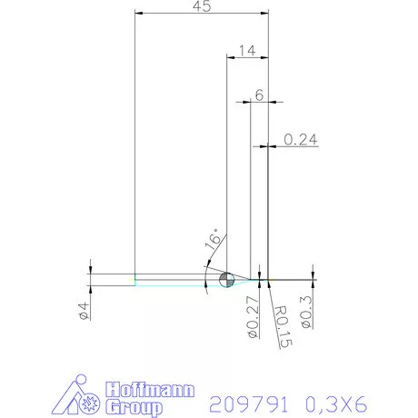 Garant VHM rádiusz másolómaró 0,3X6 mm