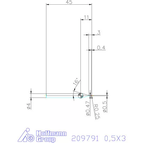 Garant VHM rádiusz másolómaró 0,5X3 mm