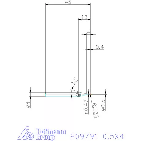 Garant VHM rádiusz másolómaró 0,5X4 mm