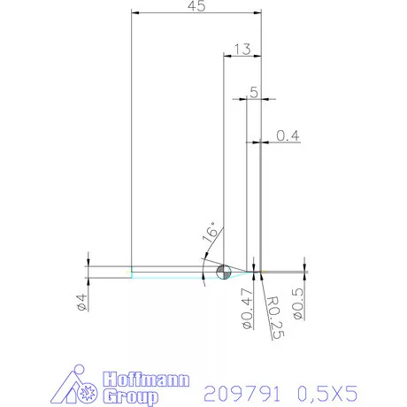 Garant VHM rádiusz másolómaró 0,5X5 mm