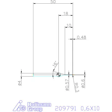 Garant VHM rádiusz másolómaró 0,6X10 mm