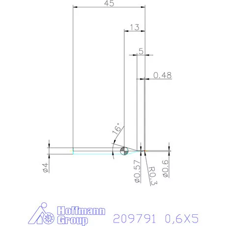 Garant VHM rádiusz másolómaró 0,6X5 mm