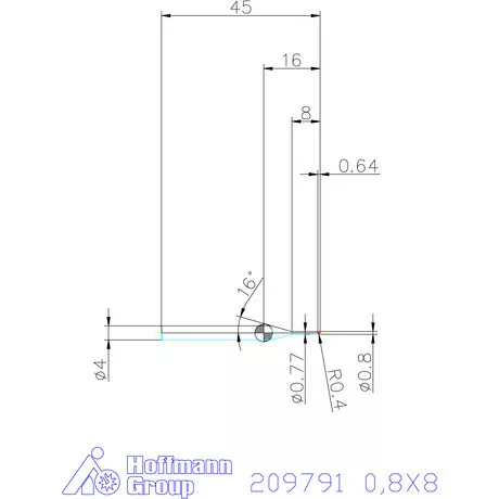 Garant VHM rádiusz másolómaró 0,8X8 mm