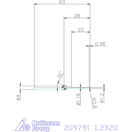 Garant VHM rádiusz másolómaró 1,2X20 mm