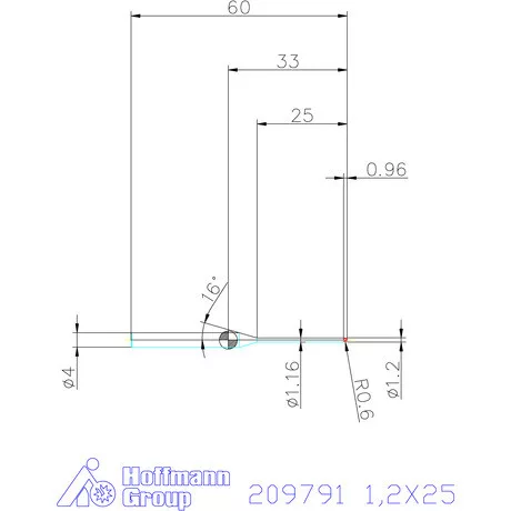 Garant VHM rádiusz másolómaró 1,2X25 mm
