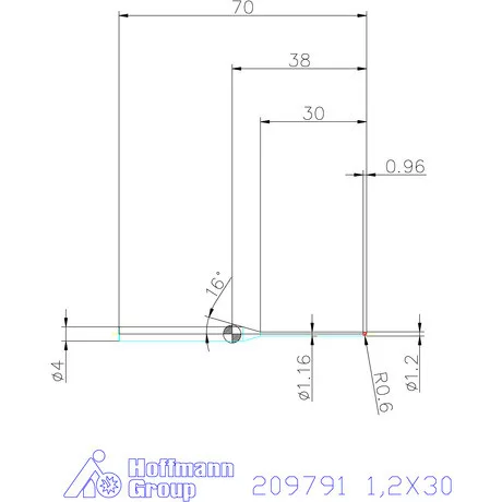Garant VHM rádiusz másolómaró 1,2X30 mm