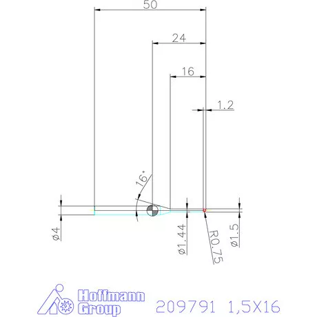 Garant VHM rádiusz másolómaró 1,5X16 mm