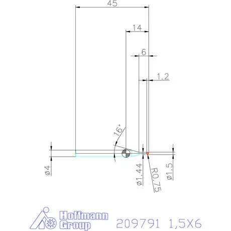 Garant VHM rádiusz másolómaró 1,5X6 mm