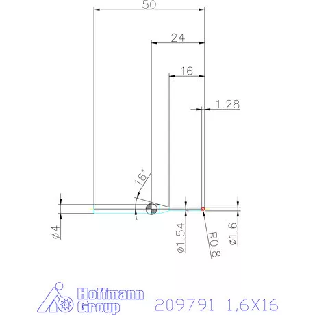 Garant VHM rádiusz másolómaró 1,6X16 mm