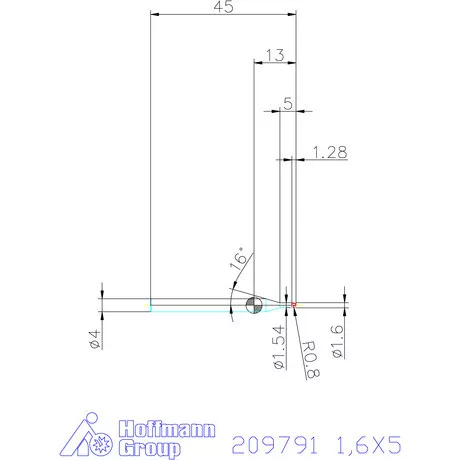 Garant VHM rádiusz másolómaró 1,6X5 mm