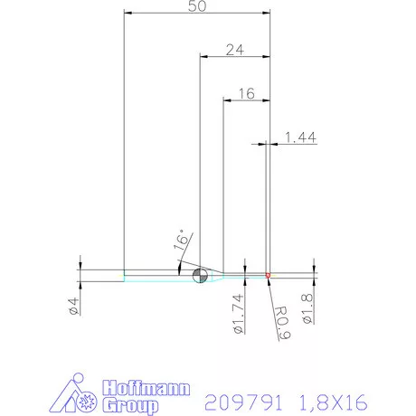 Garant VHM rádiusz másolómaró 1,8X16 mm