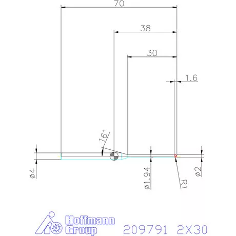 Garant VHM rádiusz másolómaró 2X30 mm
