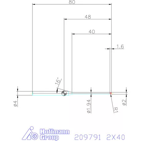 Garant VHM rádiusz másolómaró 2X40 mm