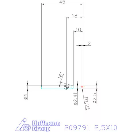 Garant VHM rádiusz másolómaró 2,5X10 mm