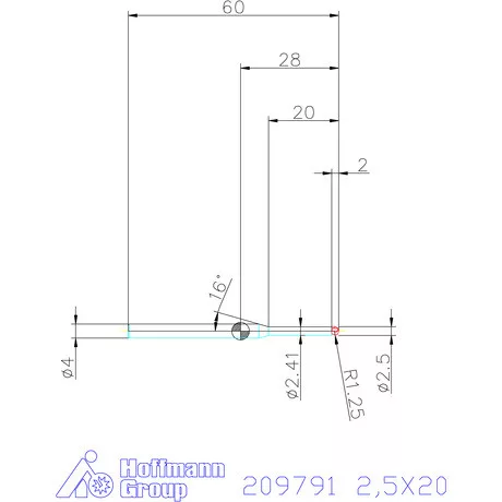 Garant VHM rádiusz másolómaró 2,5X20 mm