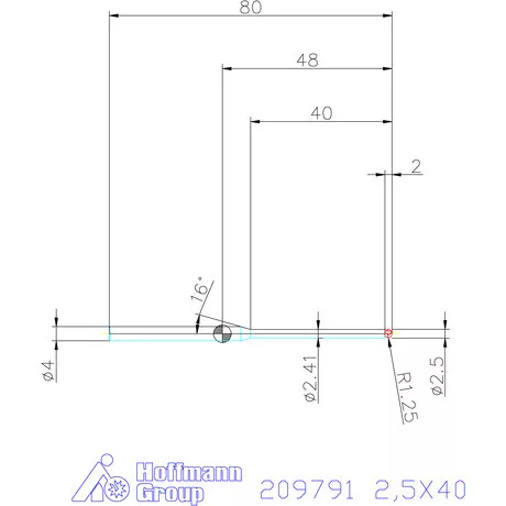 Garant VHM rádiusz másolómaró 2,5X40 mm
