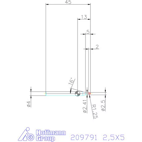 Garant VHM rádiusz másolómaró 2,5X5 mm