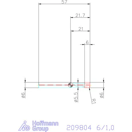 Garant PKD tóruszmaró belső hűtéssel egyenes forgácsolás 6/1,0 mm