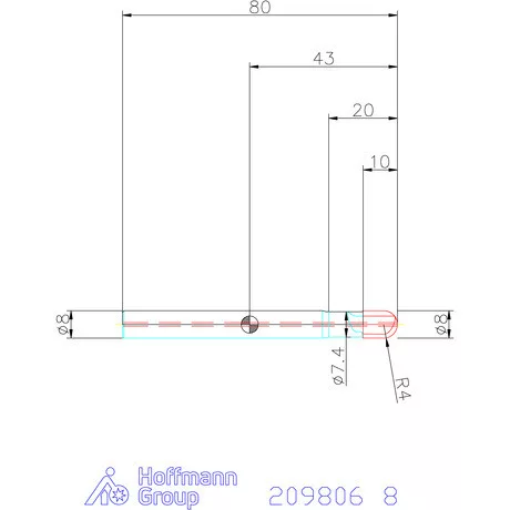 Garant PKD teljes rádiuszmaró, belső hűtéssel egyenes forgácsolás 8 mm