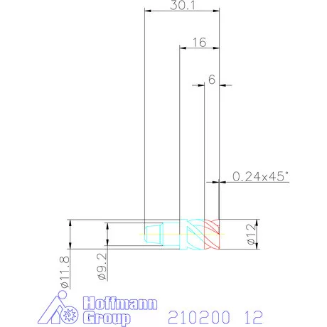 Garant Sarokmaró fej 45°-os élletöréssel 12 mm