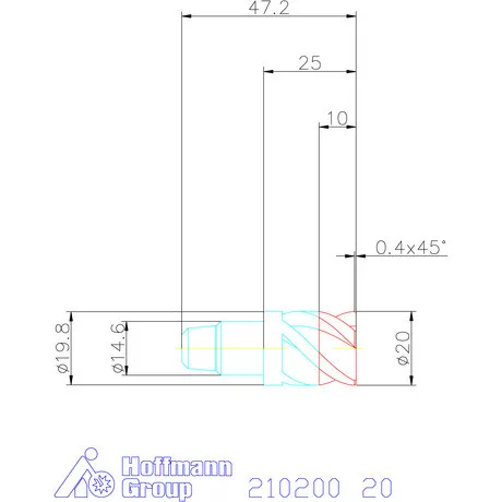 Garant Sarokmaró fej 45°-os élletöréssel 20 mm