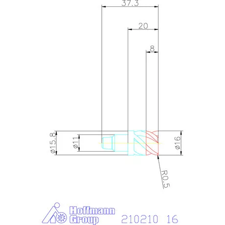 Garant Sarokmarófej, rádiusz = 0,5 mm 16 mm