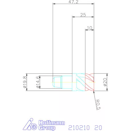Garant Sarokmarófej, rádiusz = 0,5 mm 20 mm