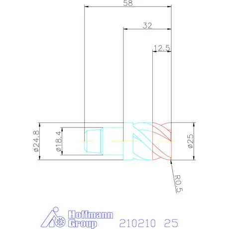 Garant Sarokmarófej, rádiusz = 0,5 mm 25 mm