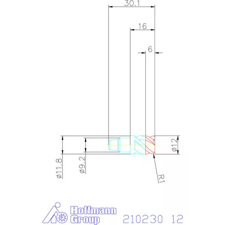 Garant Sarokmarófej, rádiusz = 1,0 mm 12 mm