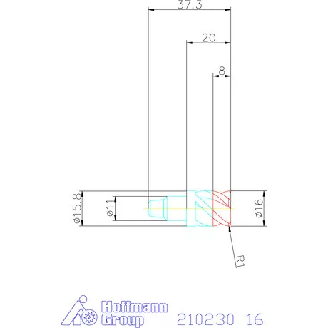 Garant Sarokmarófej, rádiusz = 1,0 mm 16 mm