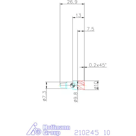 Garant Garant Master Steel sarokmarófej, 45° élletöréssel 10 mm