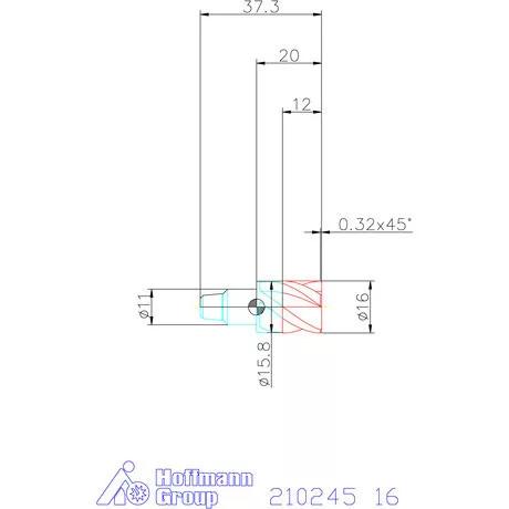 Garant Garant Master Steel sarokmarófej, 45° élletöréssel 16 mm