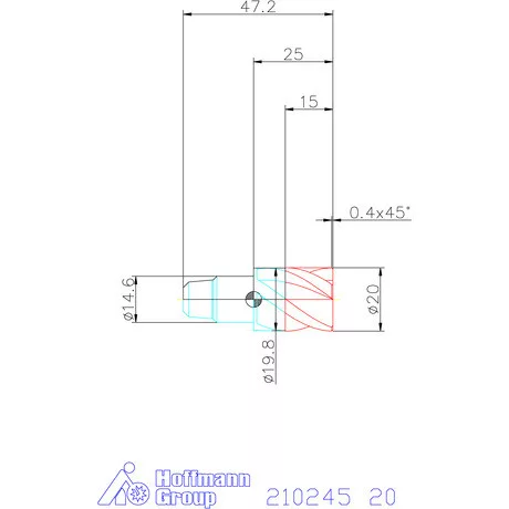 Garant Garant Master Steel sarokmarófej, 45° élletöréssel 20 mm