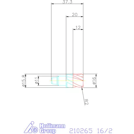 Garant Tóruszmaró fej, keménymegmunkálás 16/2 mm
