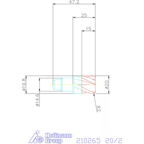 Garant Tóruszmaró fej, keménymegmunkálás 20/2 mm