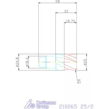 Garant Tóruszmaró fej, keménymegmunkálás 25/2 mm